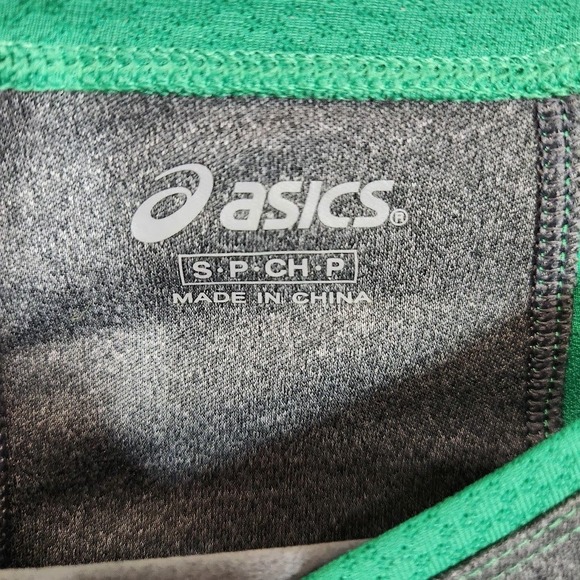 Asics Men's Long Sleeve Running Shirt Top Green Gray Athletic Activewear - Small - Picture 4 of 8